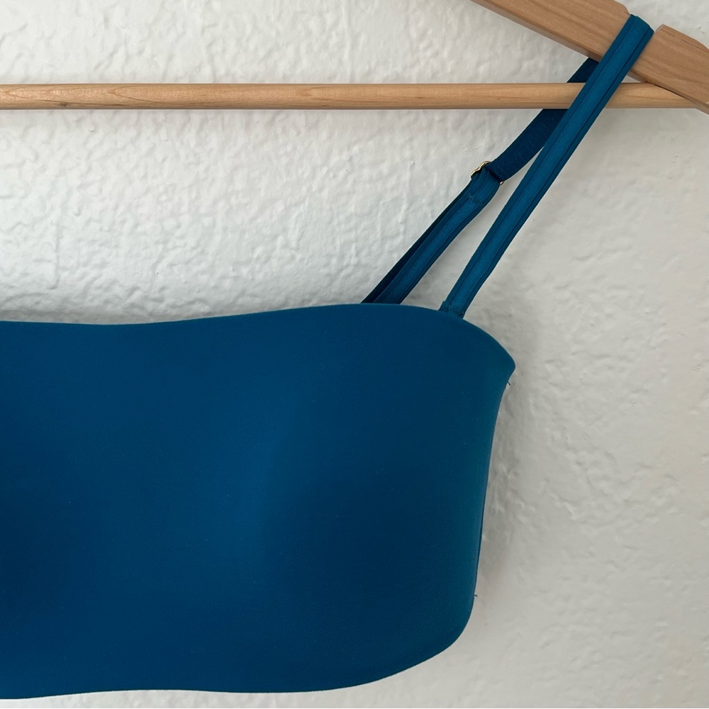 NWT Victoria Secret Bright Blue Bandeau Bikini Tube Top with Straps, Size XS - Picture 2 of 4